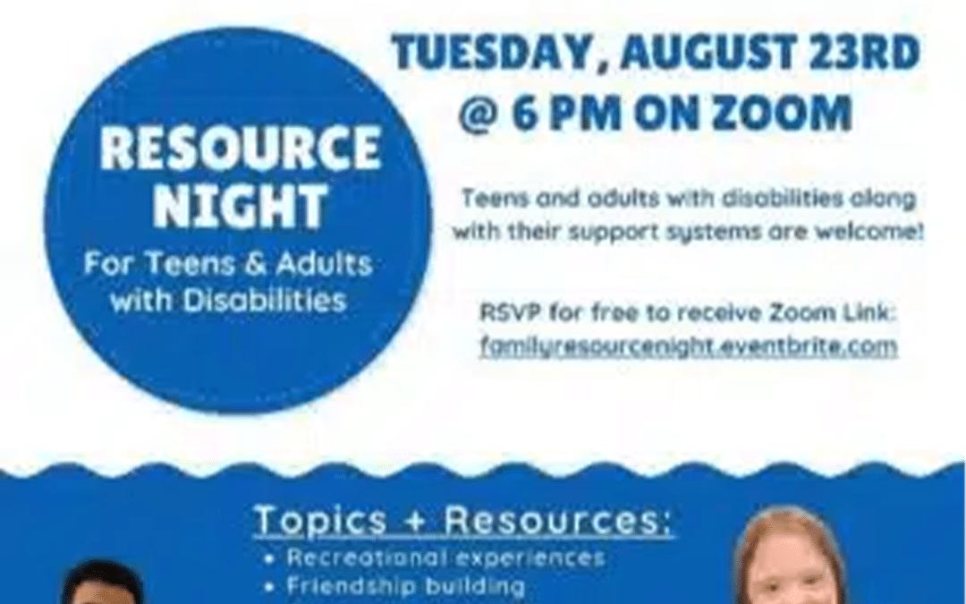 Join us for Resource Night for Teens and Adults with Disabilities