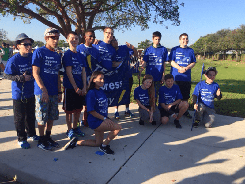 Team Cypress Bay Top Fundraiser at 2017 DMF Walkabout Autism